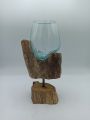 Molten Glass on Wood with Stand - Bowl, Medium