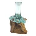 Molten Glass on Wood - Flower Vase, Small