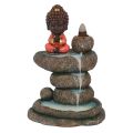 Backflow Incense Burner - Red Buddha and Rock Pond