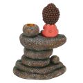 Backflow Incense Burner - Red Buddha and Rock Pond 
