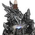 Backflow Incense Burner With Light - Silver Dragon 