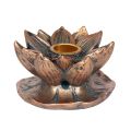 Bronze Backflow Incense Burner - Lotus 