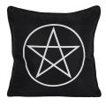 Square Cushion - Pentagram, Black and White