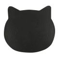 Cat-Shaped Coir Door Mat - Cat Lady, Black 