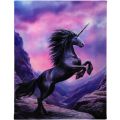Anne Stokes Canvas Plaque, 19 x 25cm - Black Unicorn